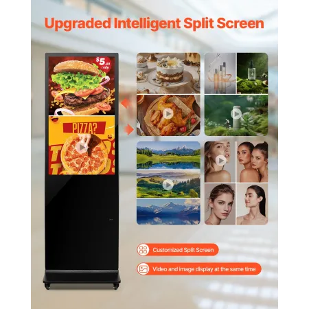 43 "Digital skiltning Display Touch Screen 2K UHD LCD Floor
