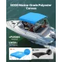 3 Bow Boat Bimini Top, 600D Polyester Canopy with Aluminum Alloy Frame, Waterproof & Sun Shade Boat Awning Canopy with Storage B