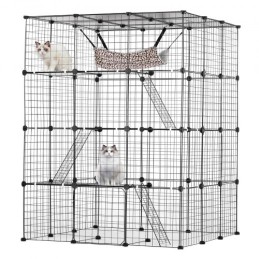 Stor 4-lags kattebur 41 x 41 x 55 "Metal Wire Cat-indkapsling med hængekøje