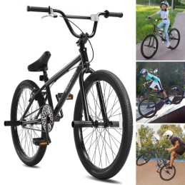 24-Inch BMX Bike Freestyle Bike Men Kids BMX Bicycle Hi-Ten Steel Frame
