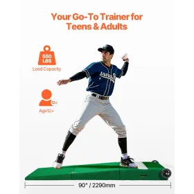 Pitching Mound, Portable Baseball Pitcher's Mound, 90 in IIndoor Outdoor Pitching Practice and Training Equipment, Softball Pitc