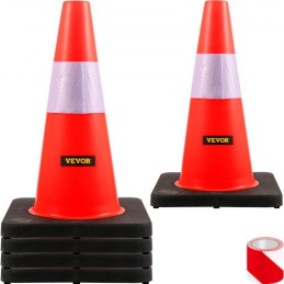 Safety Cones Traffic Cones 18" Orange Reflective Collars Road Cones 5PCs