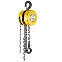 Chain Hoist Chain Block 1 T Capacity 20 FT Lift Steel Construction Yellow