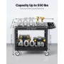 2-Shelf Utility Cart 550 lbs 37 x 25,4-tommer servicevogn med