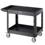 2-Shelf Utility Cart 550 lbs 37 x 25,4-tommer servicevogn med
