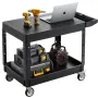 2-Shelf Utility Cart 550 lbs 37 x 25,4-tommer servicevogn med