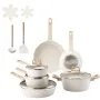 17 stykker gryder og pander sætter granit nonstick