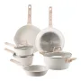 17 stykker gryder og pander sætter granit nonstick