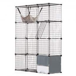 Stor 4-lags kattebur 41 x 14 x 55 "Metal Wire Cat-indkapsling med hængekøje