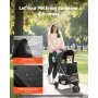 Kæledyrs klapvogn sammenfoldelige 3 hjul rejsehund klapvogn med