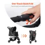 Pet Stroller, 35 lbs Weight Capacity, Foldable Dog Stroller Cart, 3 Wheels Cats Stroller with Mesh Windows and Cup Holders, Port