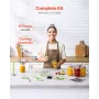 Canning Supplies Starter Kit, 9 Pieces Stainless Steel Water Bath Canning Kit for Beginners, Canning Tools Set: Rack, Ladle, Mea