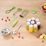 Canning Supplies Starter Kit, 9 Pieces Stainless Steel Water Bath Canning Kit for Beginners, Canning Tools Set: Rack, Ladle, Mea