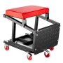 Mechanic Stool, 300 lbs Capacity Garage Seat/Work Stool with Wheels, 360° Swivel Rolling Workshop Stool with Tool Tray, Mechanic