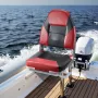 Boat Seat, High Backrest, Folding Fishing Boat Seat with Thickened Sponge Cushion & Waterproof PVC Leather, Aluminum Alloy Hinge