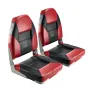 Boat Seat, High Backrest, Folding Fishing Boat Seat with Thickened Sponge Cushion & Waterproof PVC Leather, Aluminum Alloy Hinge