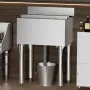 Commercial Ice Bin, 61 L Underbar Ice Bin, 24 x 19 x 37 in Stainless Steel Ice Chest with Sliding Lid, Bottle Holders, Adjustabl