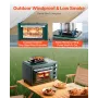 Outdoor Oven, 2-in-1 Portable Gas Camping Stove Oven Combo, Adjustable Fire, 60-Minute Timer, Windproof, with Grill Shelf and Ro