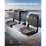 Boat Seat, Low Backrest, Folding Fishing Boat Seat with Thickened Sponge Cushion & PU Polyester Fabric, Strong PP Frame, Flip Up