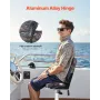Boat Seat, Low Backrest, Folding Fishing Boat Seat with Thickened Sponge Cushion & PU Polyester Fabric, Strong PP Frame, Flip Up