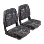 Boat Seat, Low Backrest, Folding Fishing Boat Seat with Thickened Sponge Cushion & PU Polyester Fabric, Strong PP Frame, Flip Up
