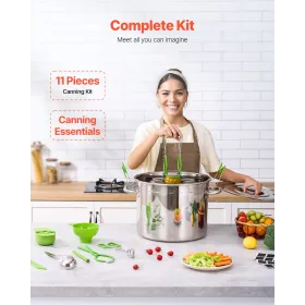 Canning Supplies Starter Kit 11 stykker rustfrit stål vandbad cannner