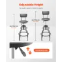 Shop Stool with Backrest, Pneumatic Garage Seat/Work Stool with 300 lbs Capacity, Adjustable Height Roller Creeper Seat, 360° Sw