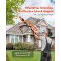 Electric Hedge Trimmer, 1200 RPM, 6.2 - 7.8 Ft Extendable, Pole Hedge Trimmer for High Branch, 20V Battery, Cordless Hedge Trimm