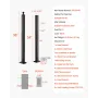 4-Pack Cable Railing Post, 36x1x2 In Horizontal-Hole Deck Railing Post with Pre-Drilled Holes, Stainless Steel Cable Rail Post w