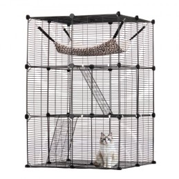 Large 3-tier Cat Cage 28 x 28 x 41" Metal Wire Playpen Catio with Hammock