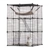 Large 3-tier Cat Cage 28 x 28 x 41" Metal Wire Playpen Catio with Hammock