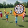 Inflatable Soccer Dart Board, over 6 ft High Giant Soccer Dart Board with 4 Kick Balls 6 Darts 6 Axe & Air Pump, 3-Min Setup, Id
