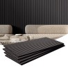 Wood Slat Acoustic Panels 23.6 x 47.2 inch for Modern Wall Decor Black Oak