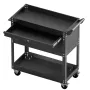 4-Tier Tool Cart with Wheels, 350 lbs Load Capacity, Rolling Work Cart with Drawer & Pegboard, Mechanic Tool Storage Organizer w