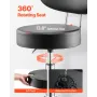 Shop Stool with Backrest, Pneumatic Garage Seat/Work Stool with Wheels, 300 lbs Load, Adjustable Roller Creeper Seat, 360° Swive