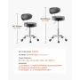 Shop Stool with Backrest, Pneumatic Garage Seat/Work Stool with Wheels, 300 lbs Load, Adjustable Roller Creeper Seat, 360° Swive