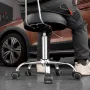 Justerbart garagesæde med 136 kg belastning, ryglæn og hjul