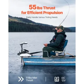 55 lb 12v tryk elektrisk trolling motor saltvand bådmotor 36 "skaft