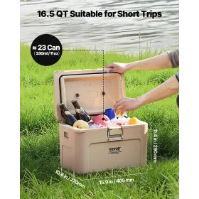 Portable Cooler 16.5 QT Insulated Cooler 23 Can Capacity with Cup Holder