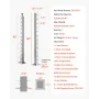 Cable Railing Post, 42x2x2 Inch Level Deck Stair Posts, 1-Pack Stainless Steel Cable Handrail Post, Pre-Drilled Pickets with Mou