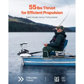 55 lb 12v tryk elektrisk trolling motor saltvand bådmotor 54 "skaft
