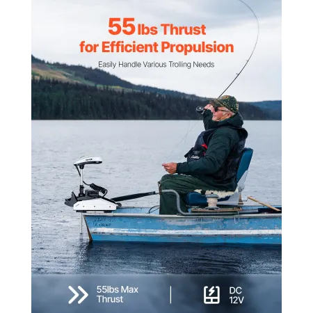 55 lb 12v tryk elektrisk trolling motor saltvand bådmotor 54