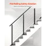 Cable Railing Post, 42x2x2 Inch Stair Railing Post, with Pre-Drilled 30° Angled Holes, Stainless Steel Cable Rail Post with Hori