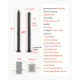 Cable Railing Post, 42x2x2 Inch Stair Railing Post, with Pre-Drilled 30° Angled Holes, Stainless Steel Cable Rail Post with Hori