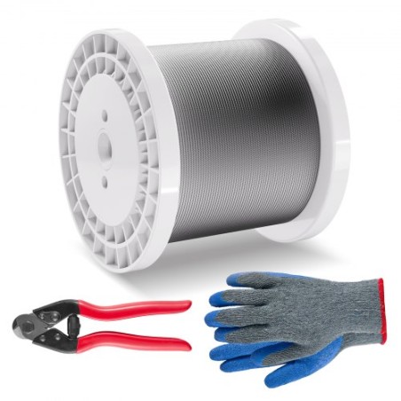 T316 Rustfrit stålkabel 1/8 "7x7 Steel Wire Rope 1000 ft Kabel Rækværk