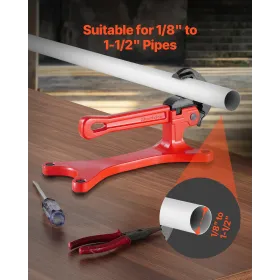 ise Portable Lightweight Aluminum Pipe Vise 1/8" to 1-1/2" Capacity