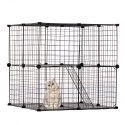 Stor 2-lags kattebur 28 x 28 x 28 "Metal Wire Playpen Catio med stige