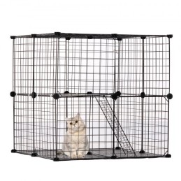 Stor 2-lags kattebur 28 x 28 x 28 "Metal Wire Playpen Catio med stige