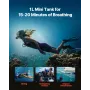 Scuba Tank, 1L Portable Diving Tank, Diving Oxygen Cylinder Support 15-20 Minutes Underwater Breathing, 98.43 ft Diving Depth, R