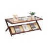 Rattan Coffee Table Z-Shaped Rattan Coffee Table 1-Tier for Living Room